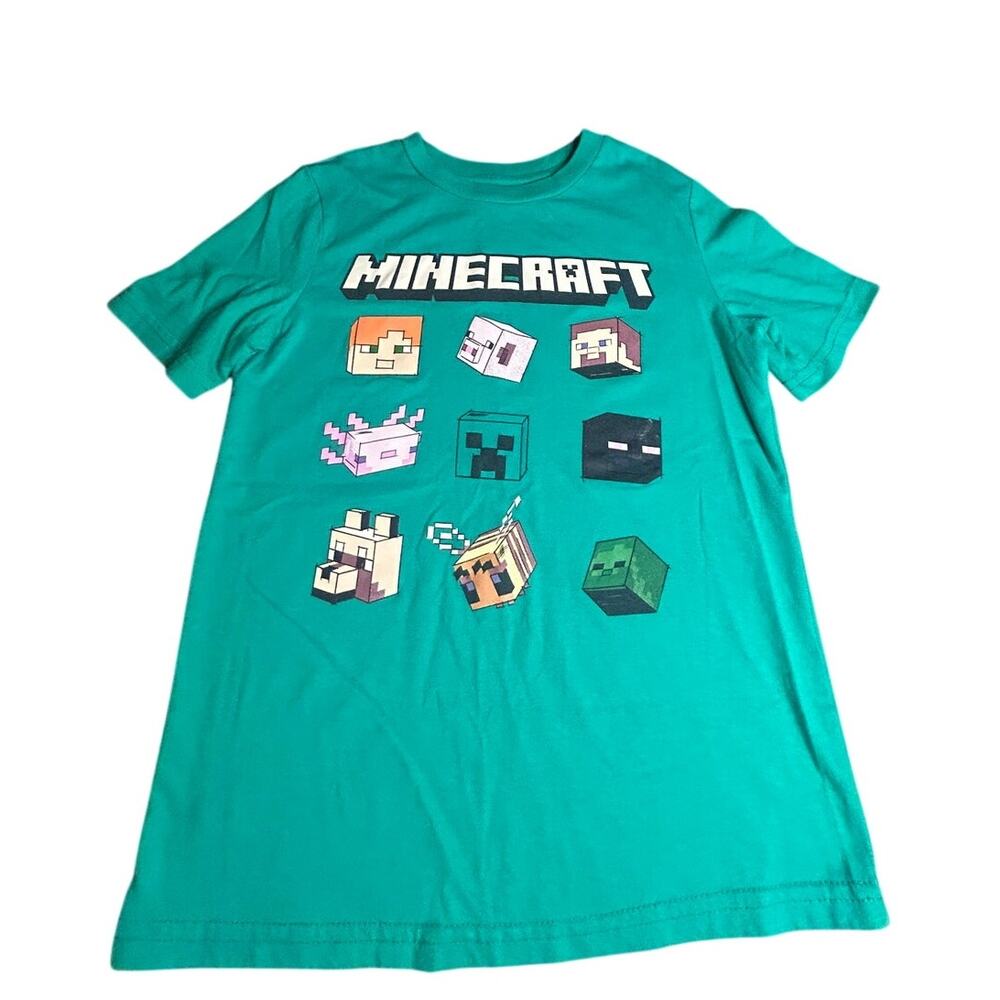 Jumping Bean Minecraft tshirt grid of pixelated character heads boys size 8